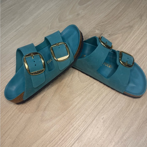 Birkenstock Arizona Big Buckle - Biscay Bay Oiled Leather/turquoise - Picture 1 of 4